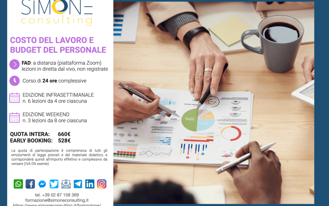 COSTO DEL LAVORO E BUDGET DEL PERSONALE (ediz. infrasettimanale)