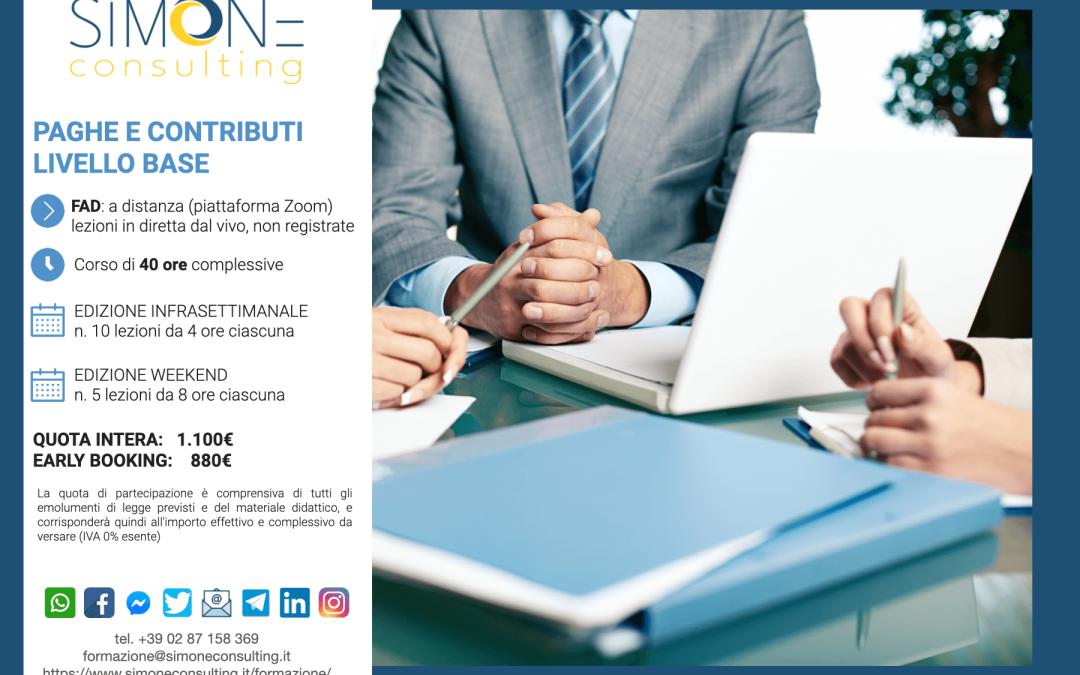 PAGHE E CONTRIBUTI – livello base (ediz. infrasettimanale)